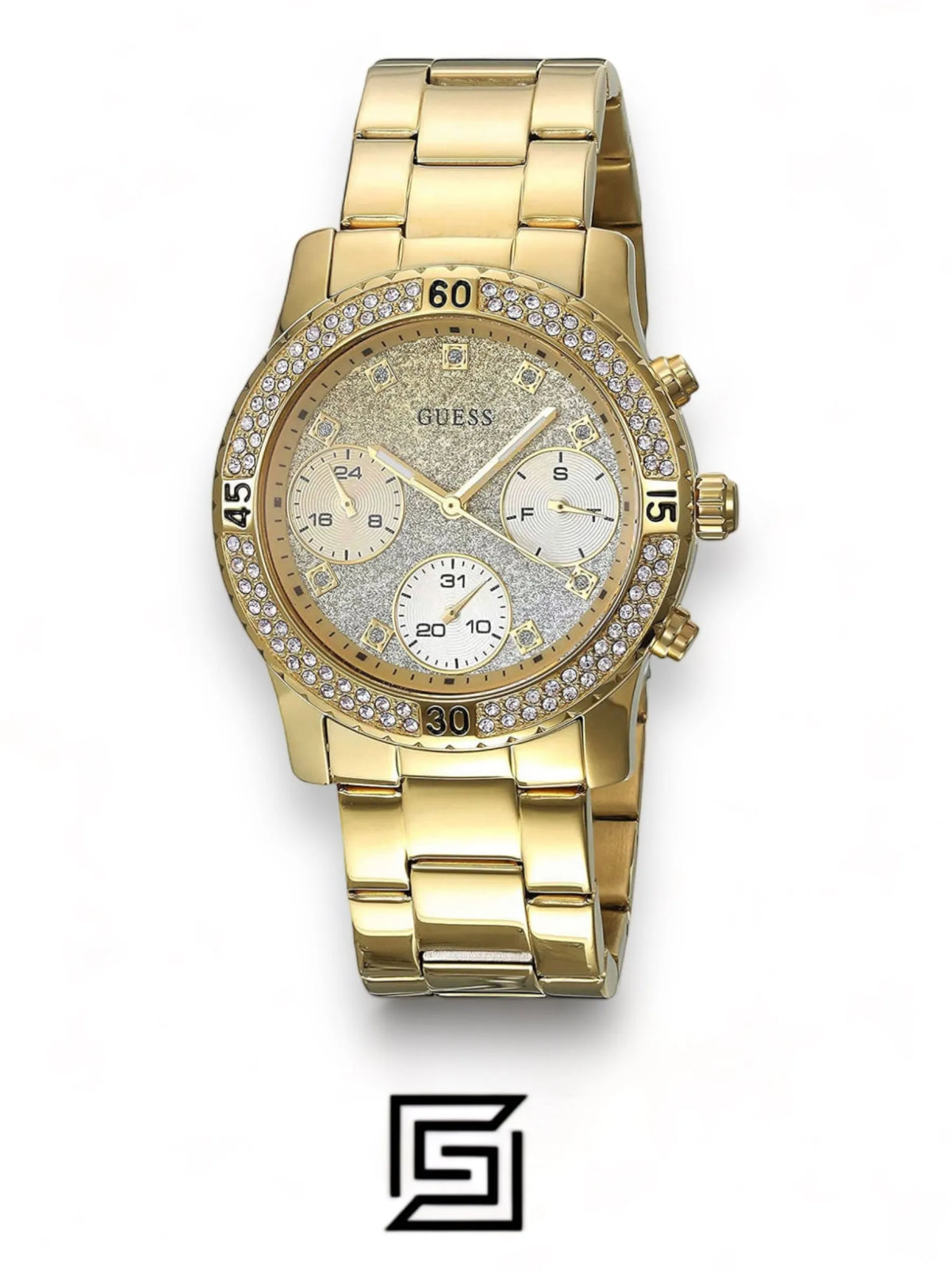 watches Guess Women's Gold Dial Stainless Steel Band Watch - W0774L5