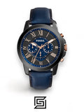 Fossil original-watches Grant Chronograph Navy Leather Watch - FS5061