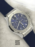 watches HUBLOT CLASSIC NEW - Blue Rubber Band - Blue Dial - Silver Body
