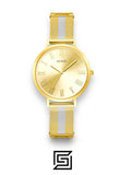 Guess original-watches Women's Lenox Stainless Steel Mesh Gold Dial Watch - U1155L3
