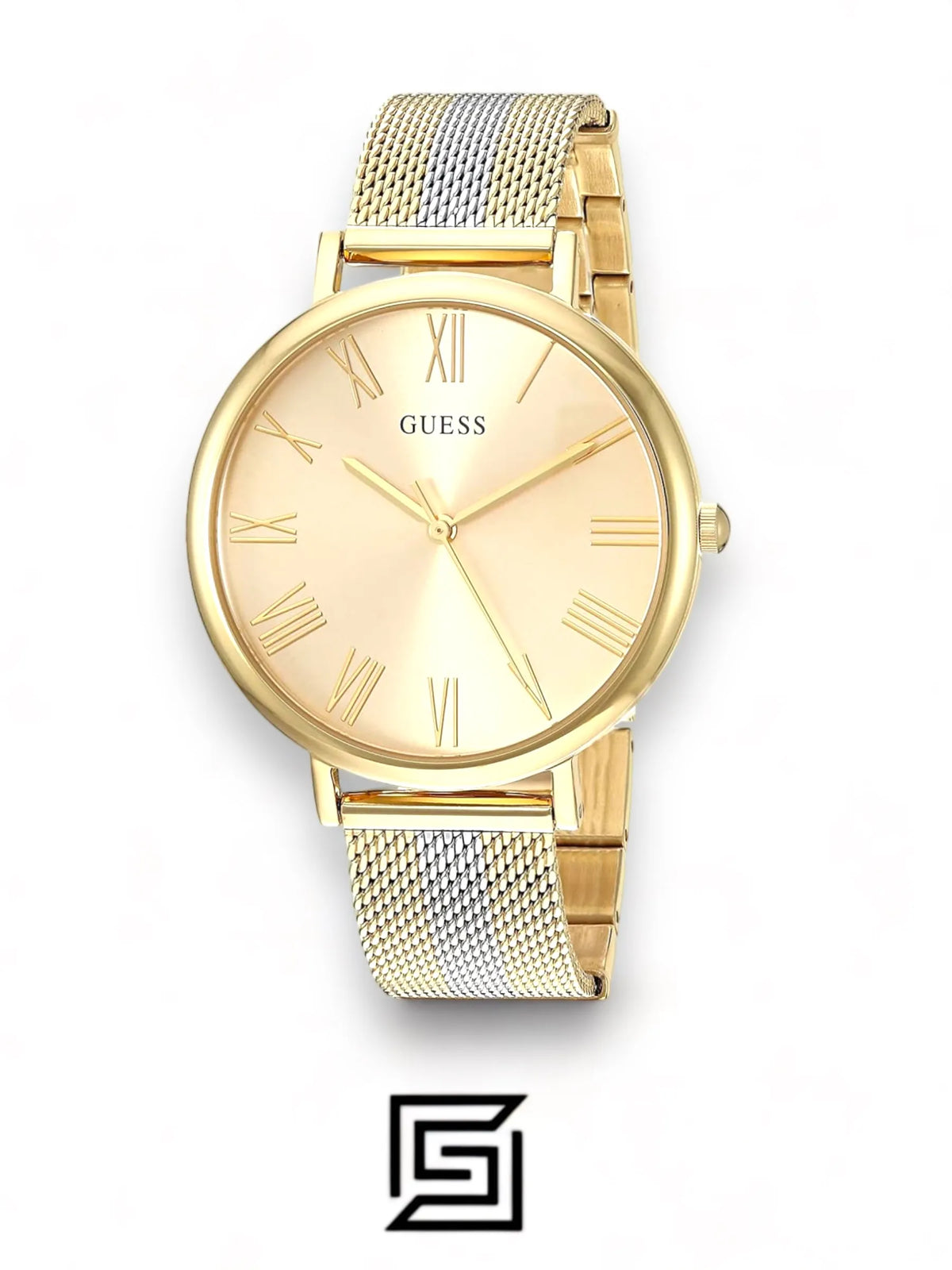Guess original-watches Women's Lenox Stainless Steel Mesh Gold Dial Watch - U1155L3