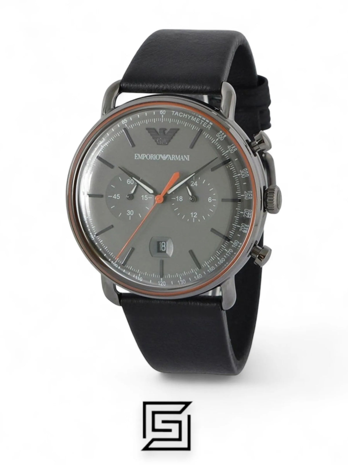 Armani watches Mens Chronograph Quartz Watch with Leather Strap - AR11168