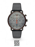Armani watches Mens Chronograph Quartz Watch with Leather Strap - AR11168