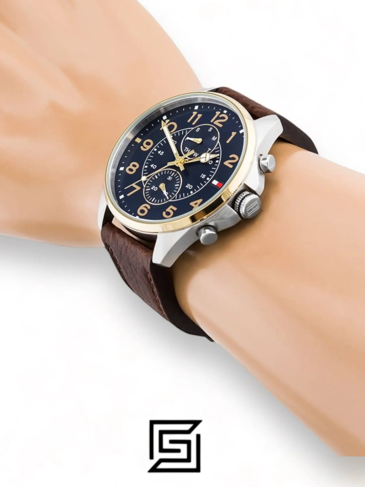 Tommy Hilfiger original-watches Men's Blue Dial Leather Band Watch - 1791275