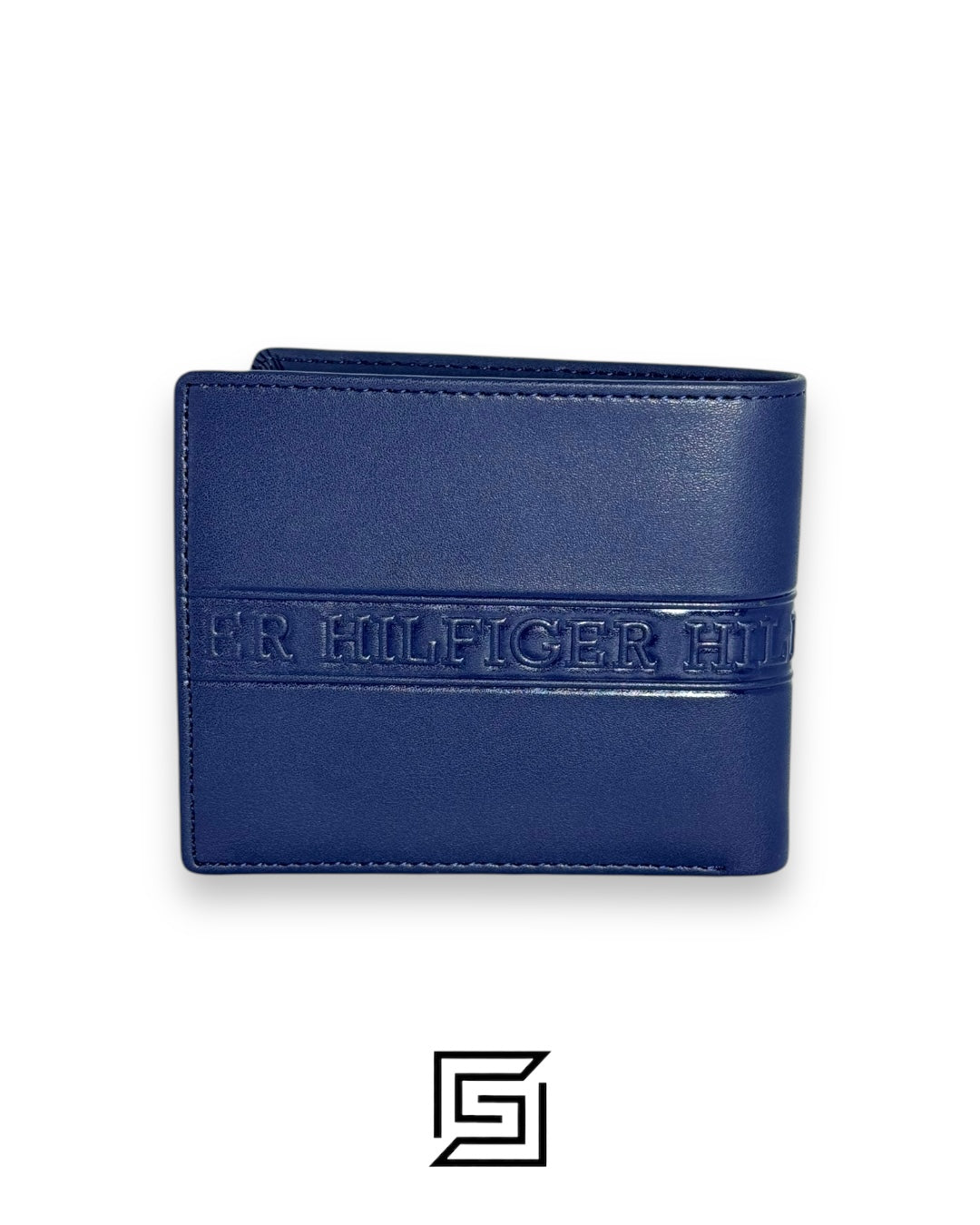 TOMMY SINGLE WALLET W HILLFIGER HARD LOGO IN MIDDLE /BLUE