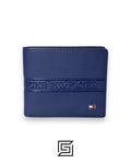 TOMMY SINGLE WALLET W HILLFIGER HARD LOGO IN MIDDLE /BLUE