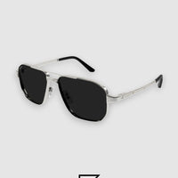 CT0424S - 001 إطار فضي عدسات سوداء