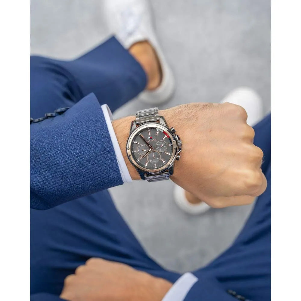 Tommy Hilfiger original-watches Mens Multi Dial Quartz Watch Mason, Grey 1791790