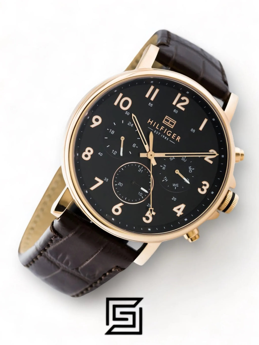 Tommy Hilfiger watches Men's Black Dial Leather Band Watch - 1710379