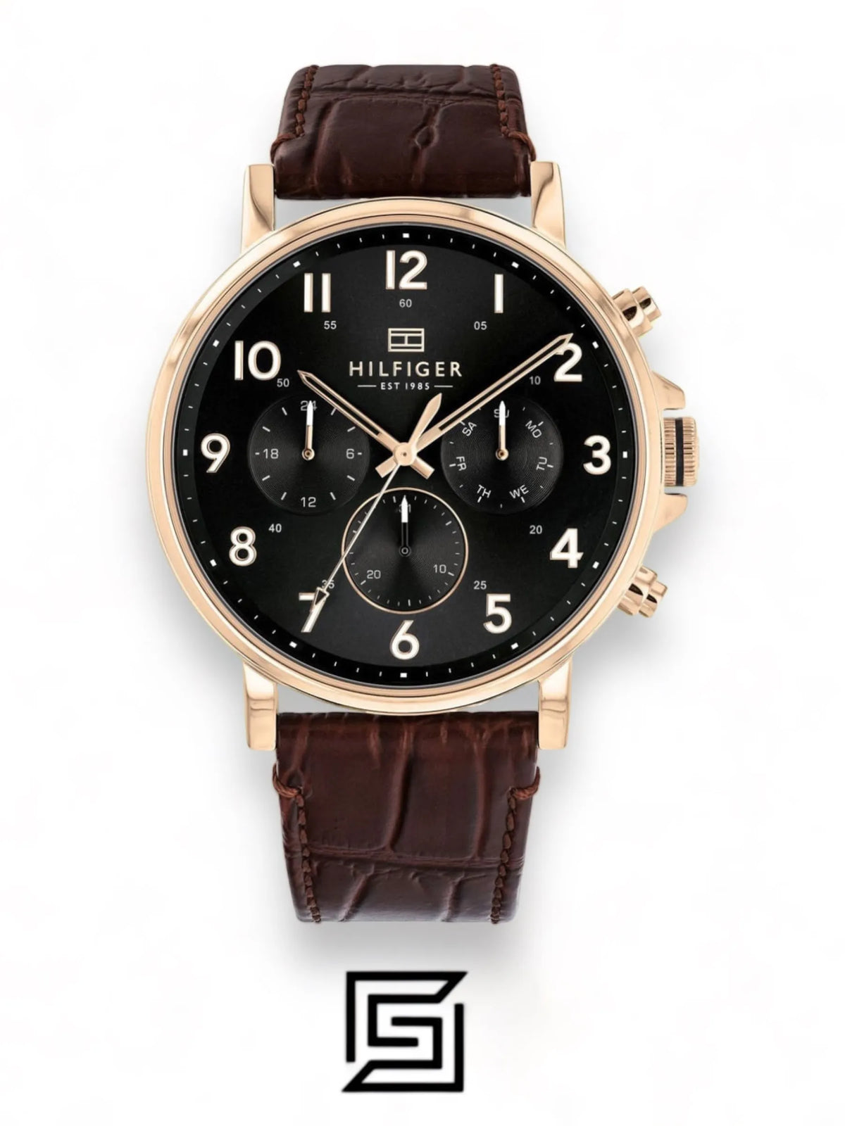 Tommy Hilfiger watches Men's Black Dial Leather Band Watch - 1710379