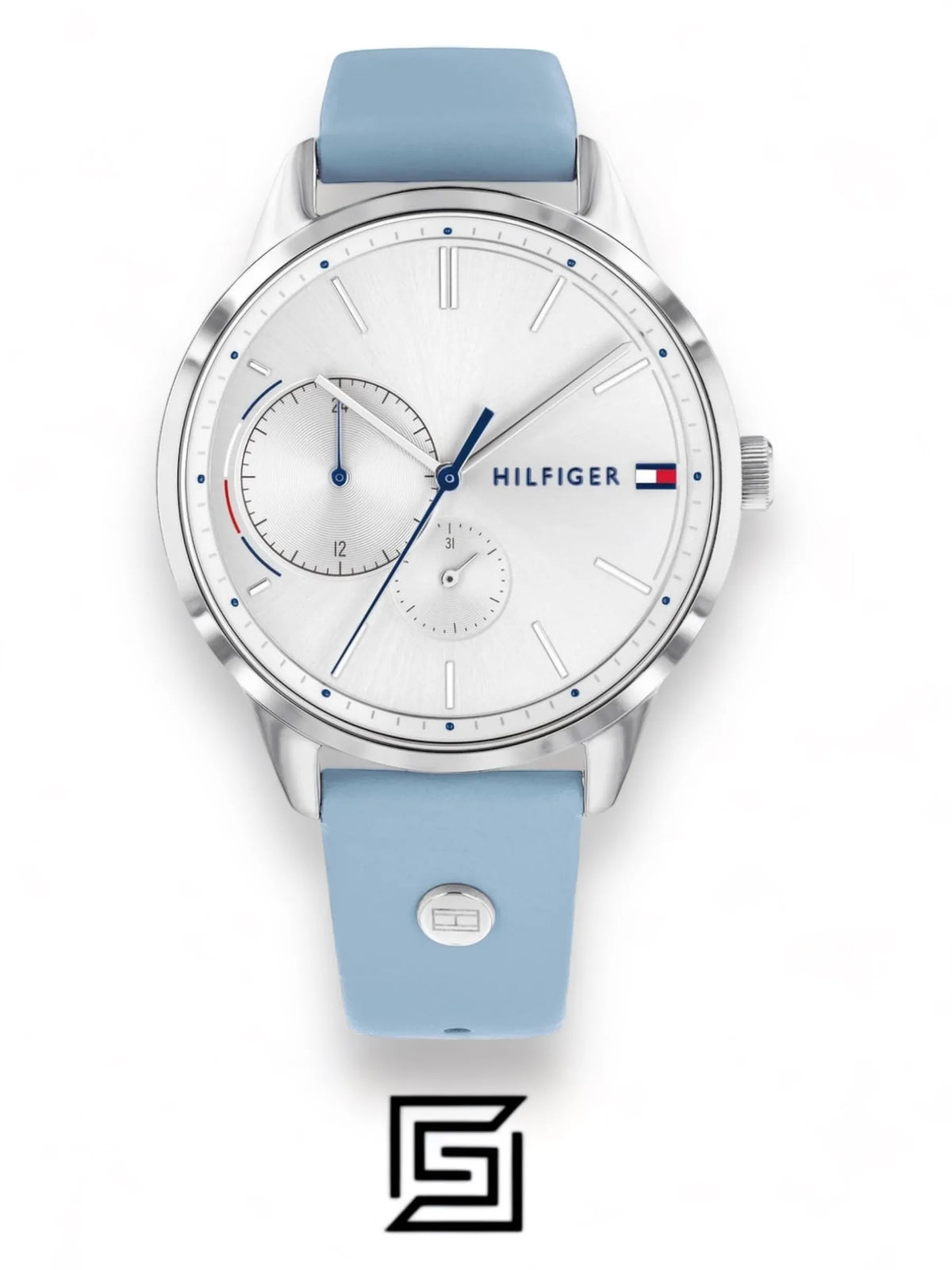 Tommy Hilfiger original-watches Leather Round Analog Water Resistant Baby Blue - 1782023