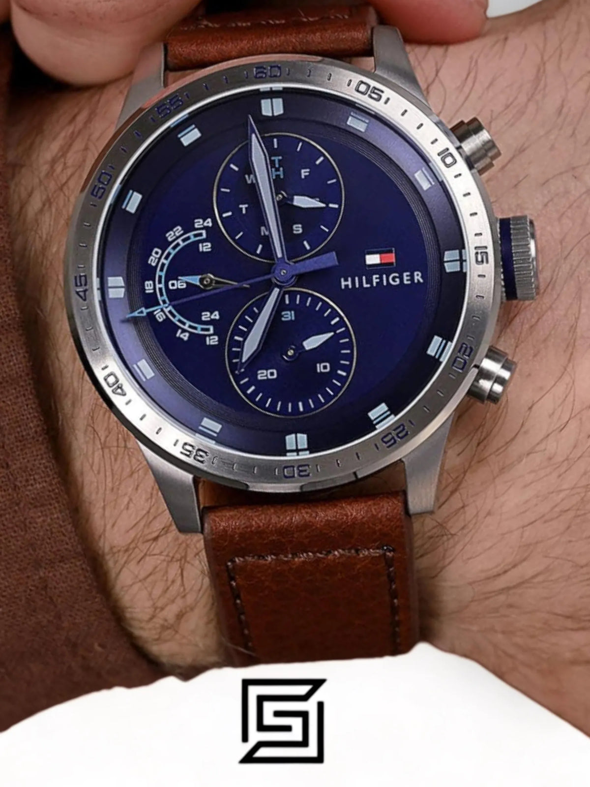 Tommy Hilfiger watches Men's Analogue Quartz Watch with Leather Calfskin Strap - 1791807