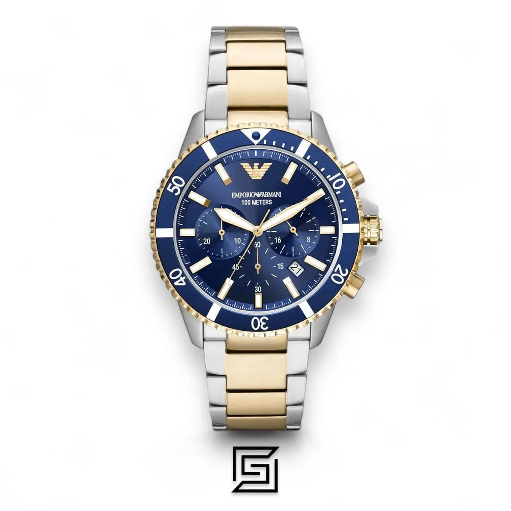 Men's Wrist Watches AR11362 Analog 2T SILVER GOLD Stainless Steel Quartz Round manual