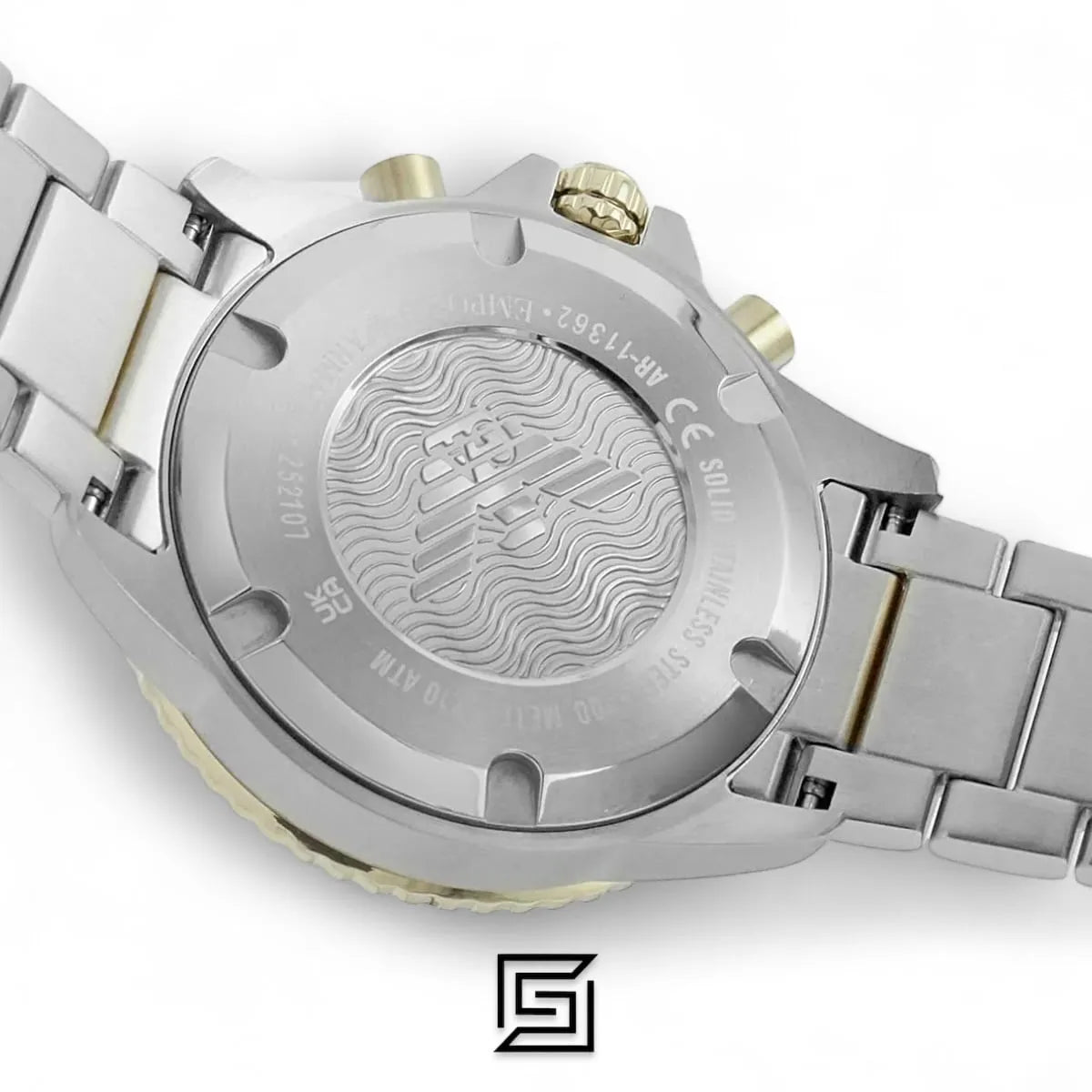 Men's Wrist Watches AR11362 Analog 2T SILVER GOLD Stainless Steel Quartz Round manual