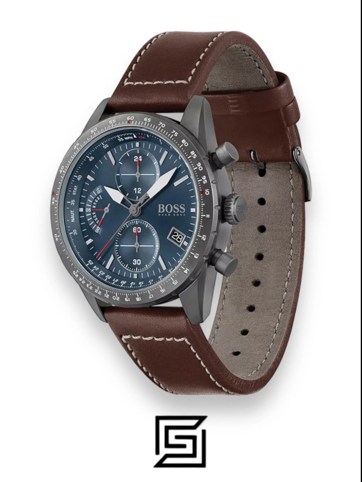 Hugo Boss original-watches Chronograph Quartz Watch for Men with Brown Leather Strap - 1513852