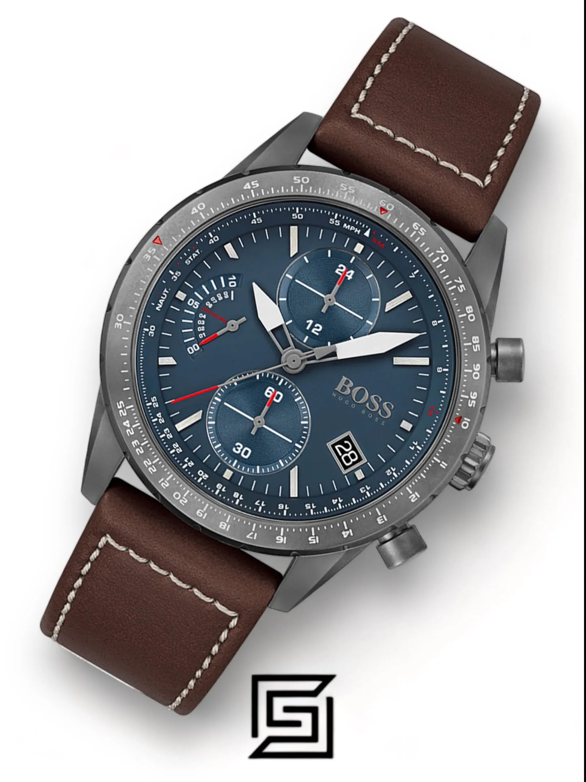Hugo Boss original-watches Chronograph Quartz Watch for Men with Brown Leather Strap - 1513852