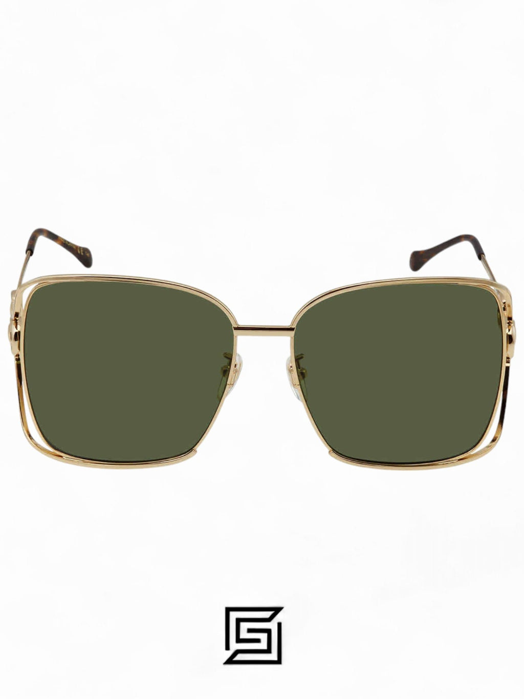 GG1020S 003 Gold Frame Olive Lenses