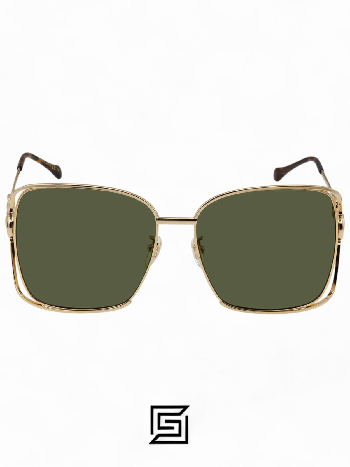 GG1020S 003 Gold Frame Olive Lenses