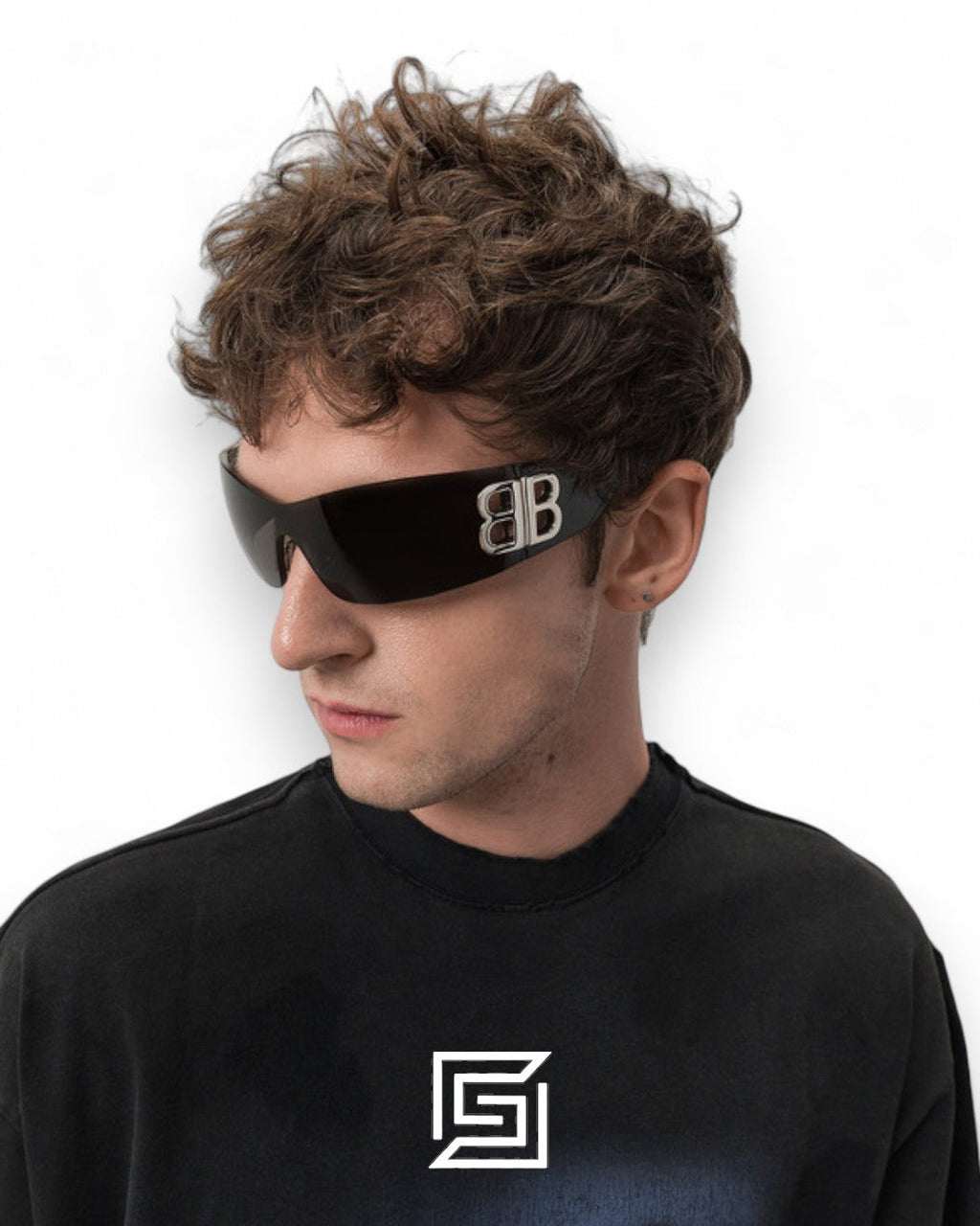 Balenciaga BB0359S Black Lenses Silver Logo