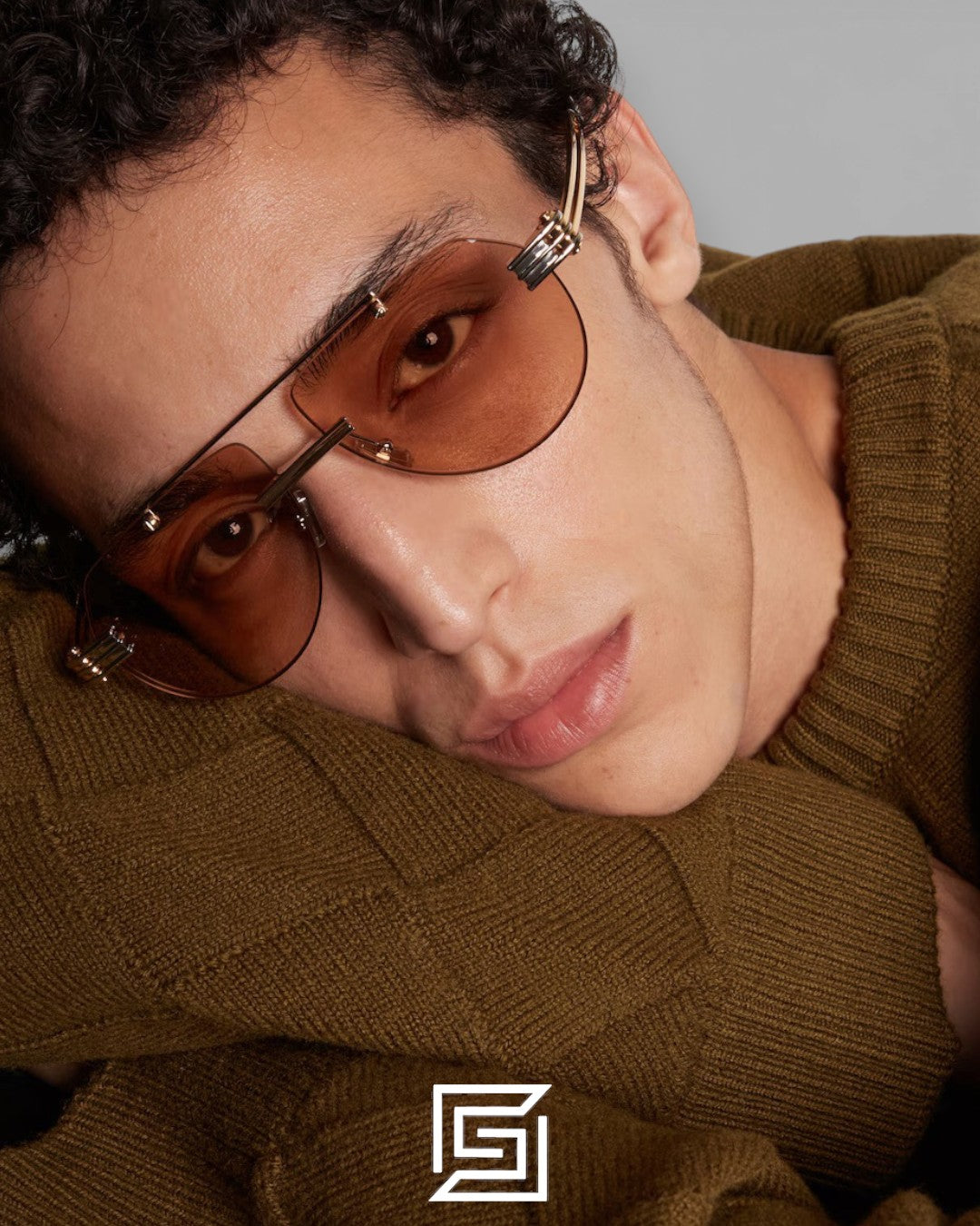 Bottega Veneta BV1342 002 Light Honey Lenses and Silver x Gold Frame Luxury Aviator Sunglasses