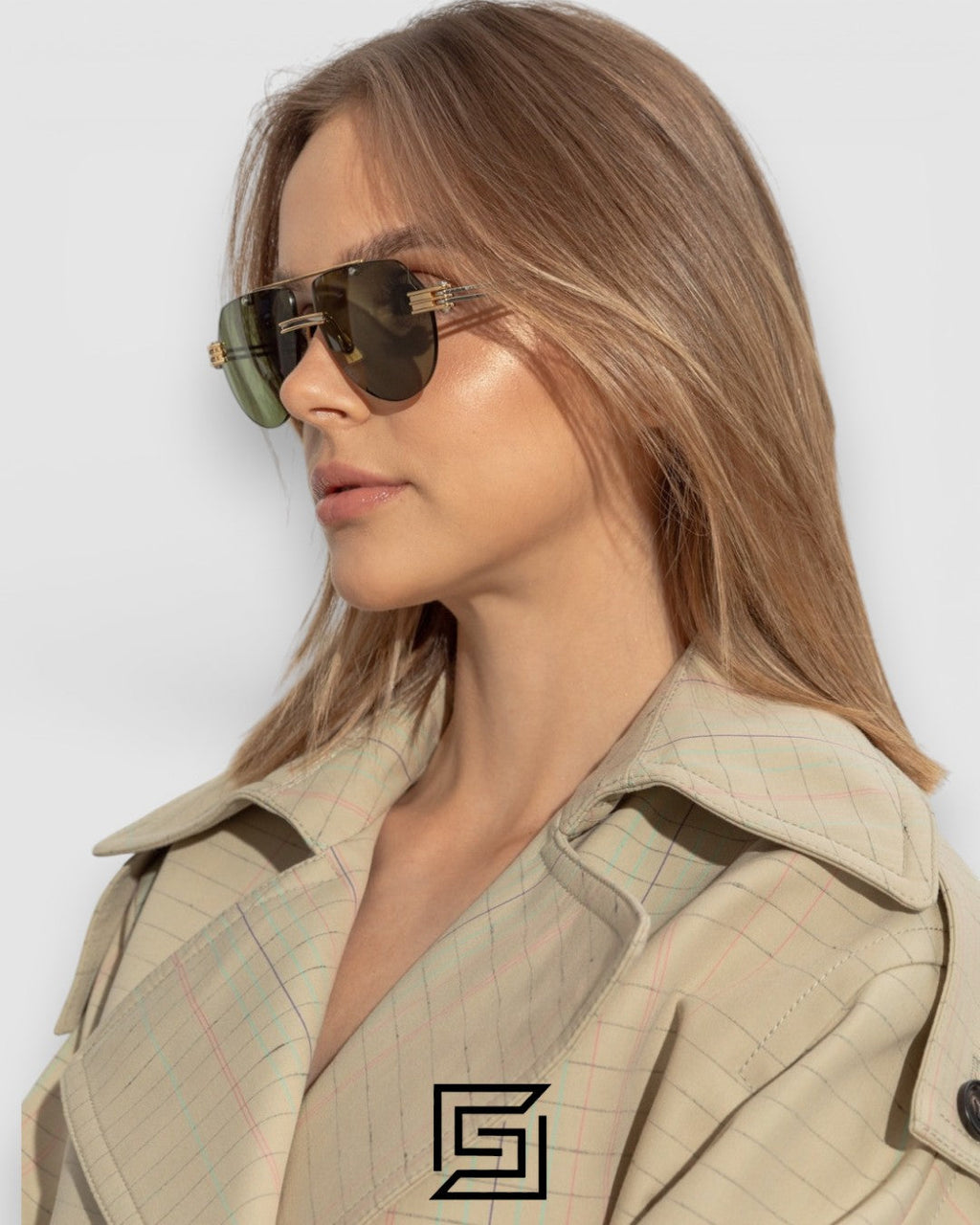 Bottega Veneta BV1342 001 Honey Lenses and Gold x Silver Frame Luxury Aviator Sunglasses