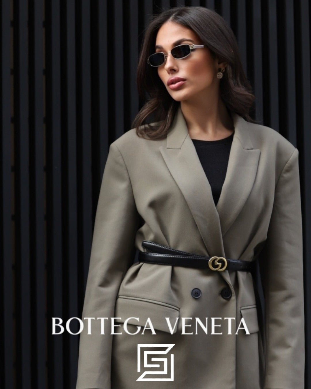 Bottega Veneta BV1381S Black Lenses Gun Frame