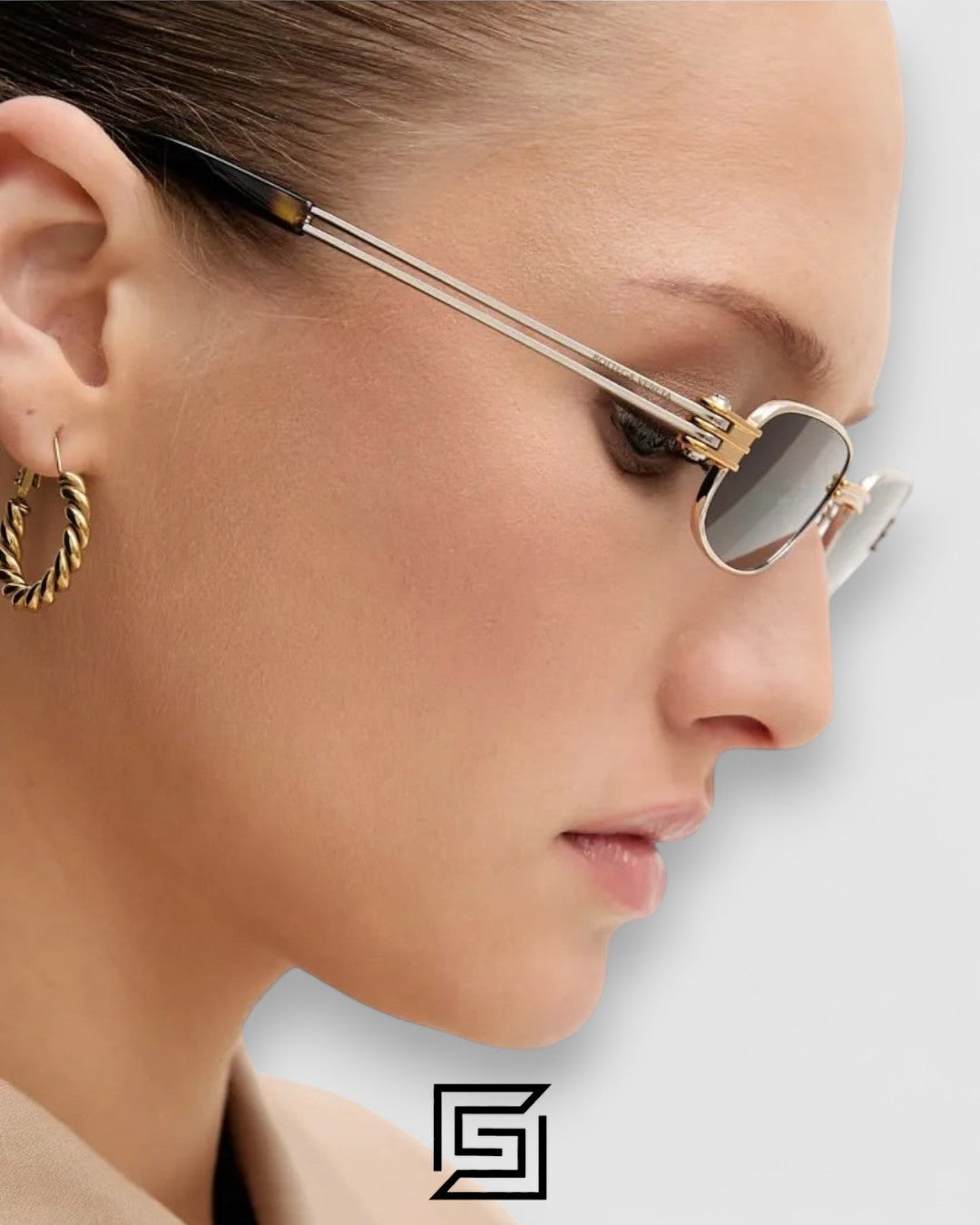 Bottega Veneta BV1381S Black Lenses Half Silver Frame