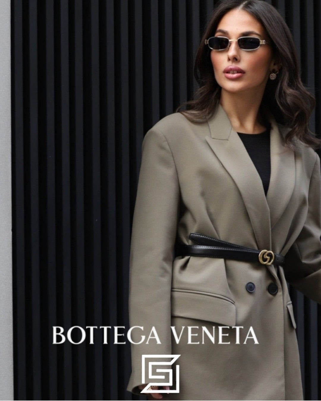 Bottega Veneta BV1381S Black Lenses Gun Frame