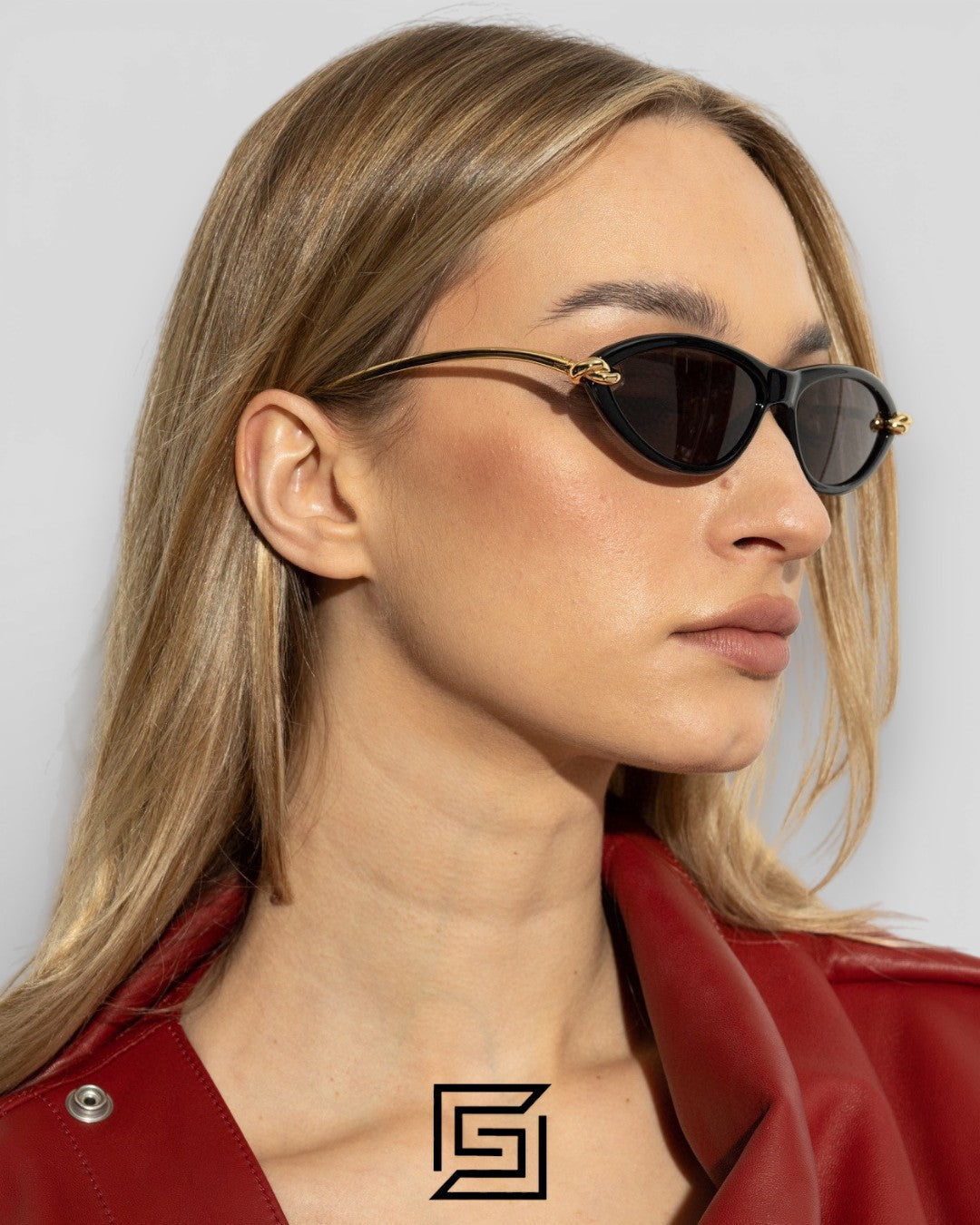 Bottega Veneta BV1390S 007 Black Lenses With Black Frame Silver Arm Sunglasses