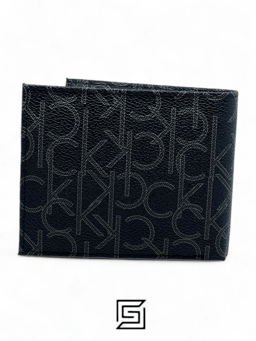 leather CK SINGLE WALLET CK LOGO PRINT PATTIERN /BLACK