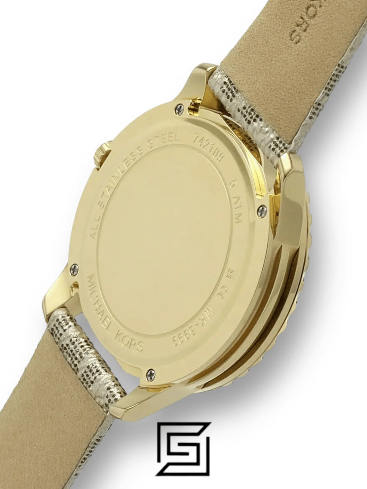 original-watches Michael Kors Women's Runway Stainless Steel Quartz Watch with PVC Strap, Gold, 20 (Model: MK6999)