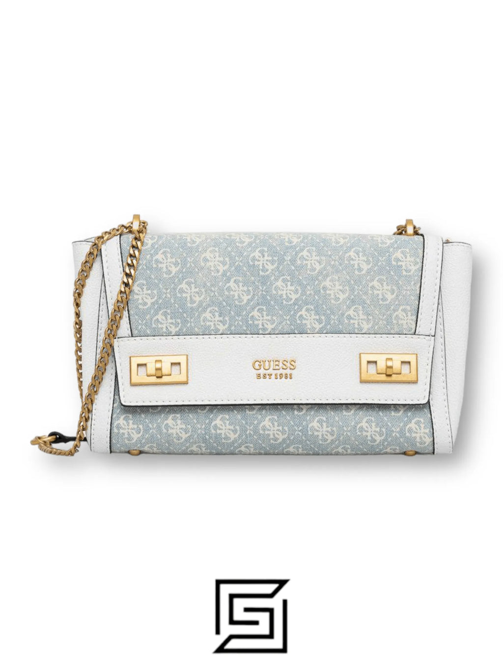 leather GUESS Borsa Tracolla Katy Azzurro Denim Logo DA787019