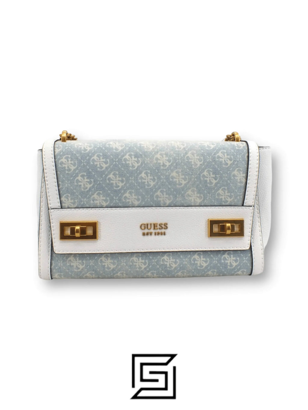 leather GUESS Borsa Tracolla Katy Azzurro Denim Logo DA787019