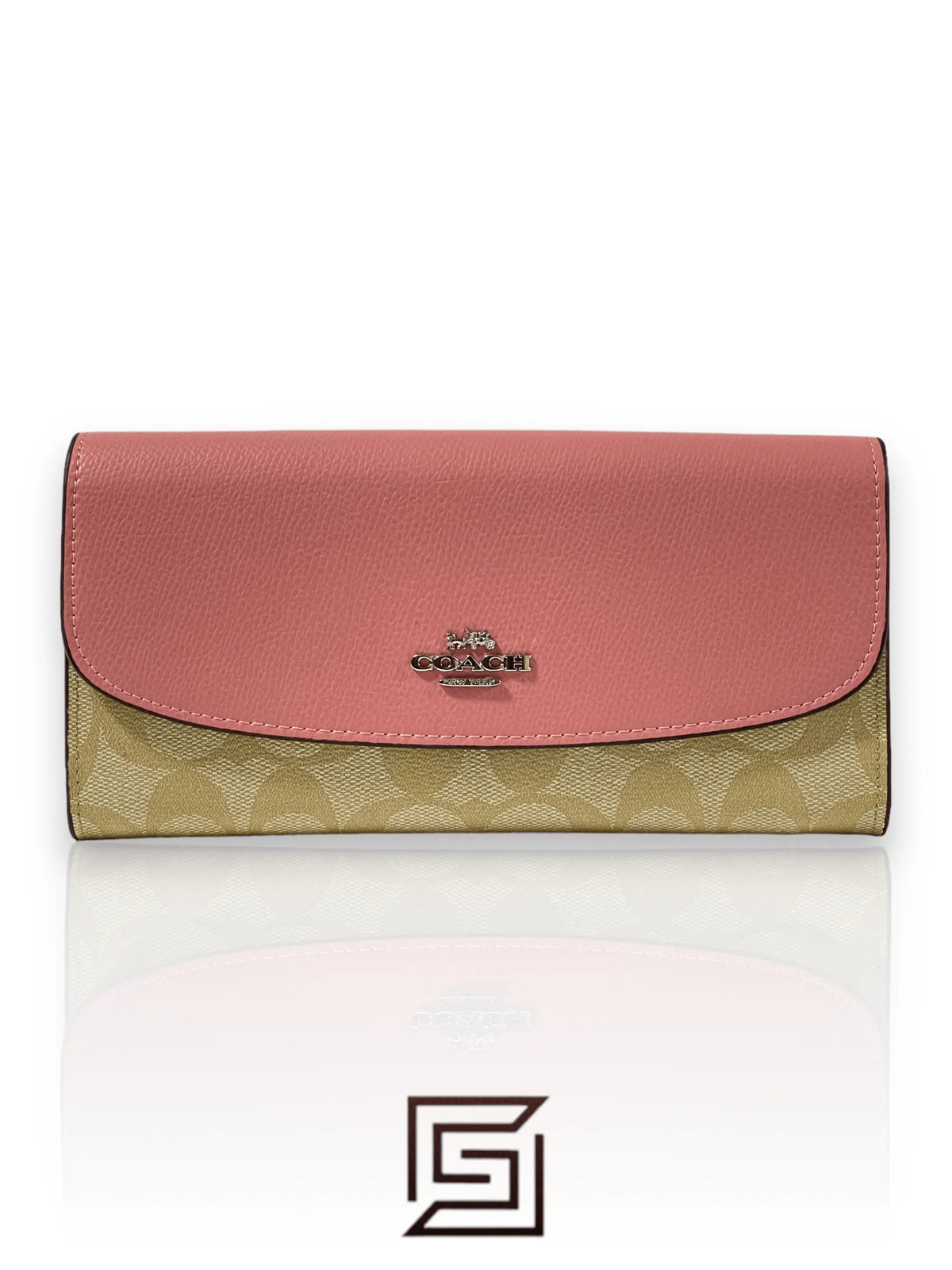 Coach Slim Envelope Wallet In Signature Canvas Pink Style No. F54022