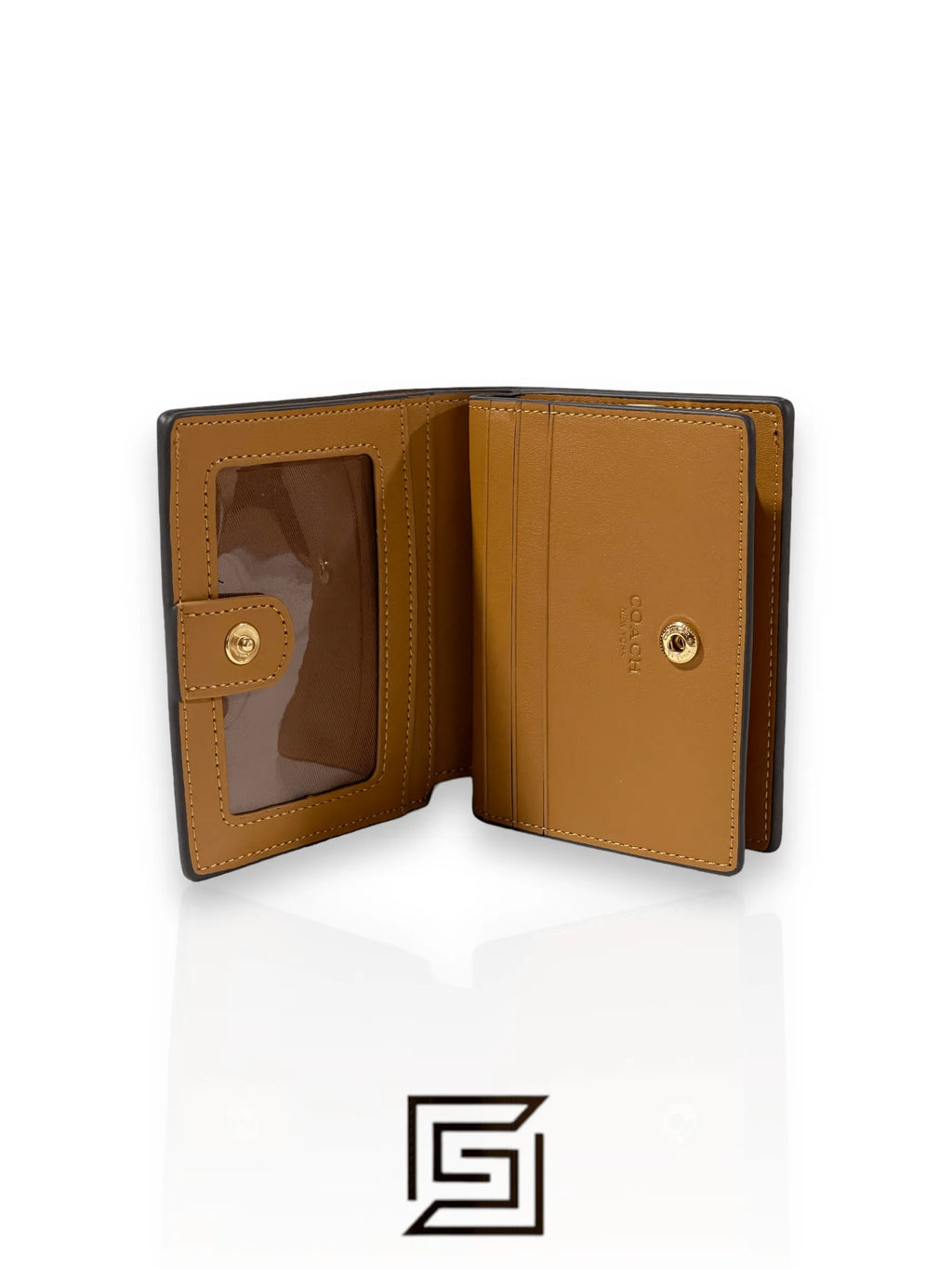 Snap Wallet With Horse And Carriage Dot Print Brown C4104