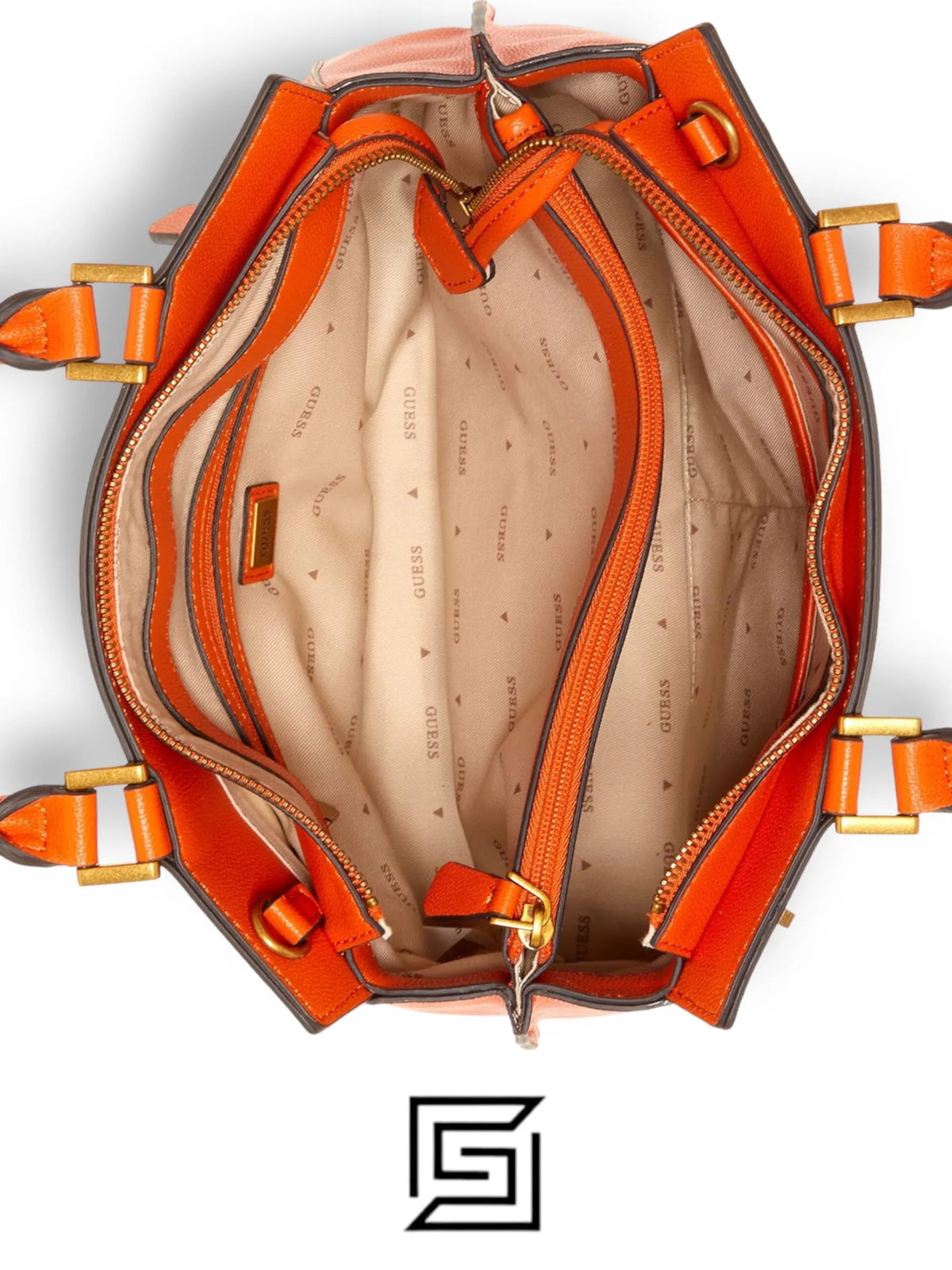 leather GUESS Katey Luxury Satchel JB787026 Orange