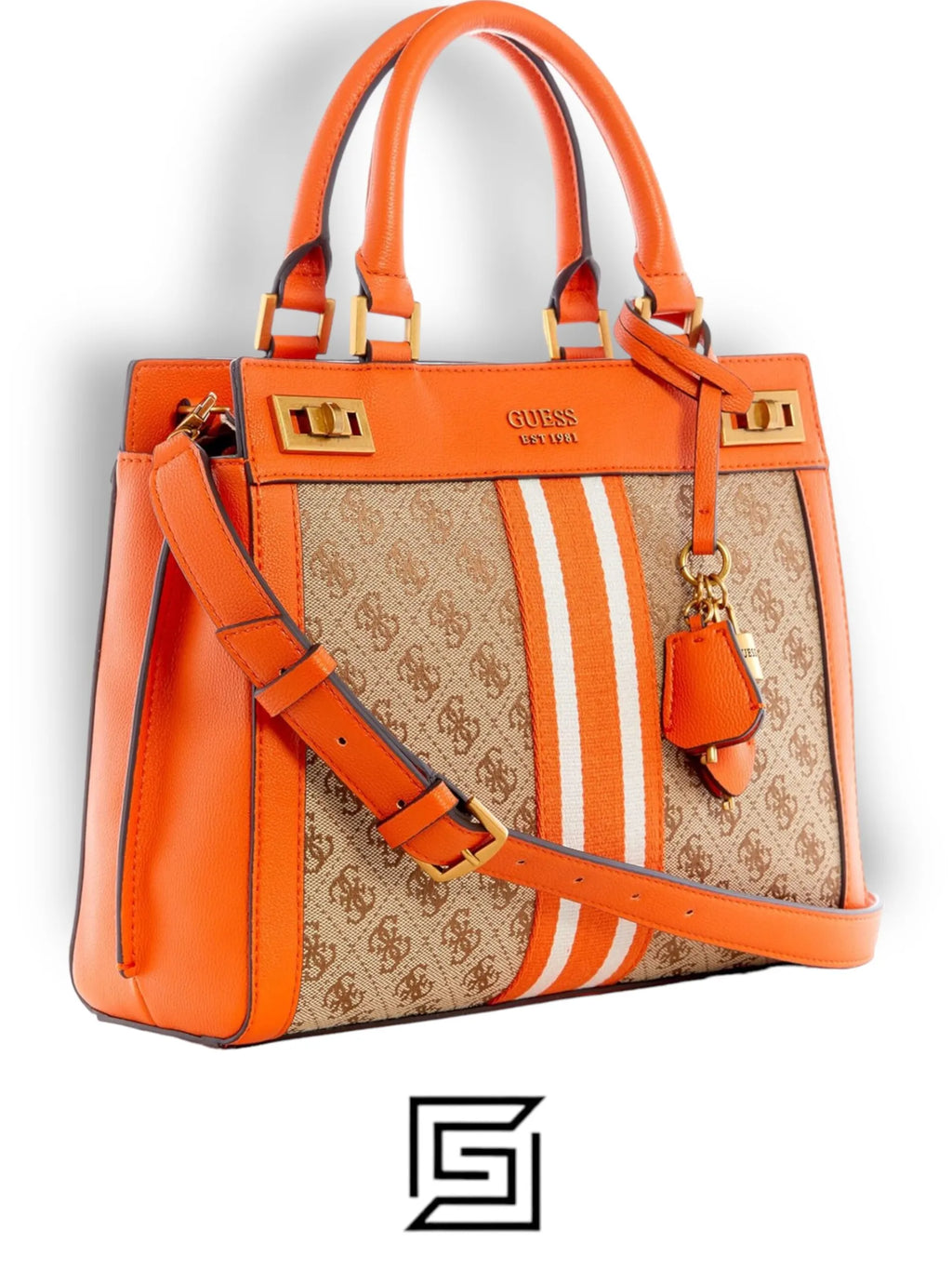 leather GUESS Katey Luxury Satchel JB787026 Orange