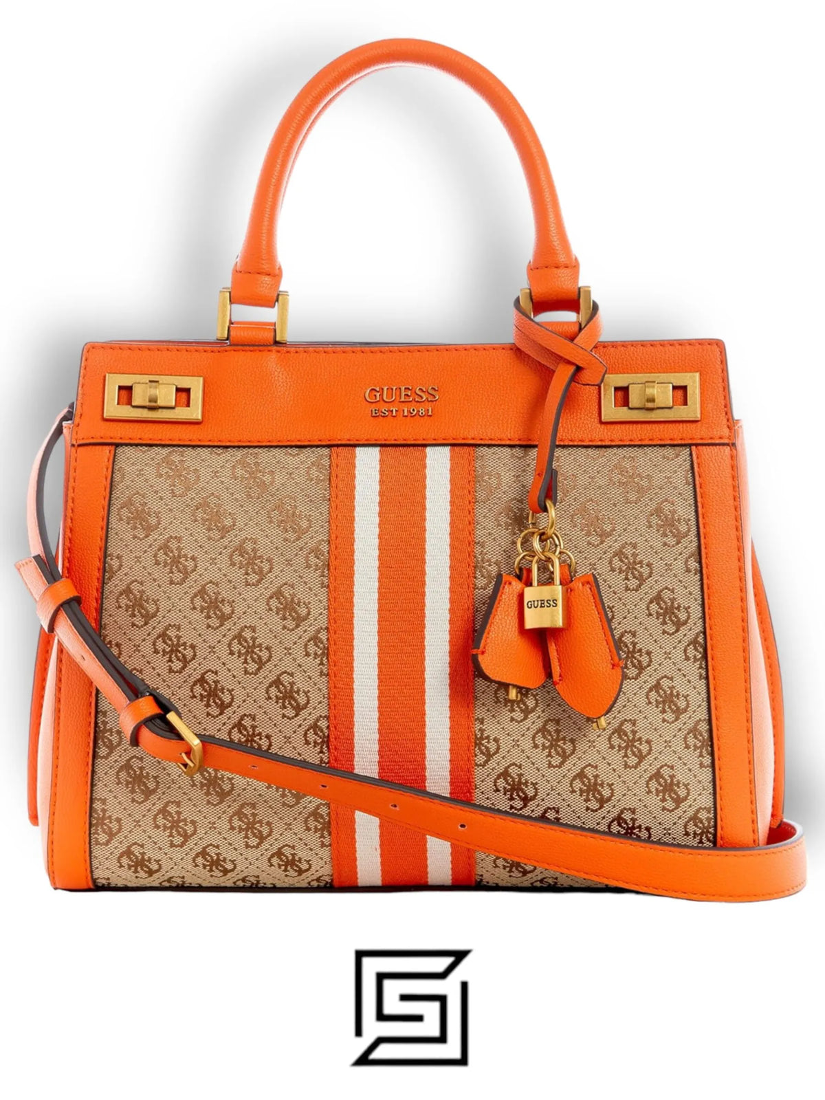 leather GUESS Katey Luxury Satchel JB787026 Orange