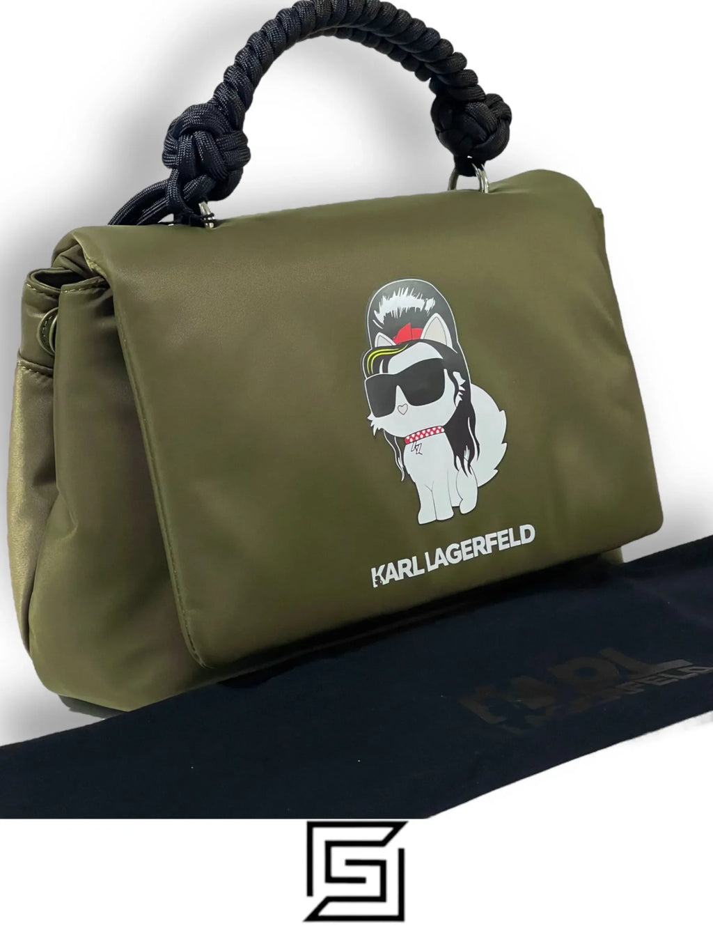 leather KARL LAGERFELD Torebka 230W3056 OLIVE