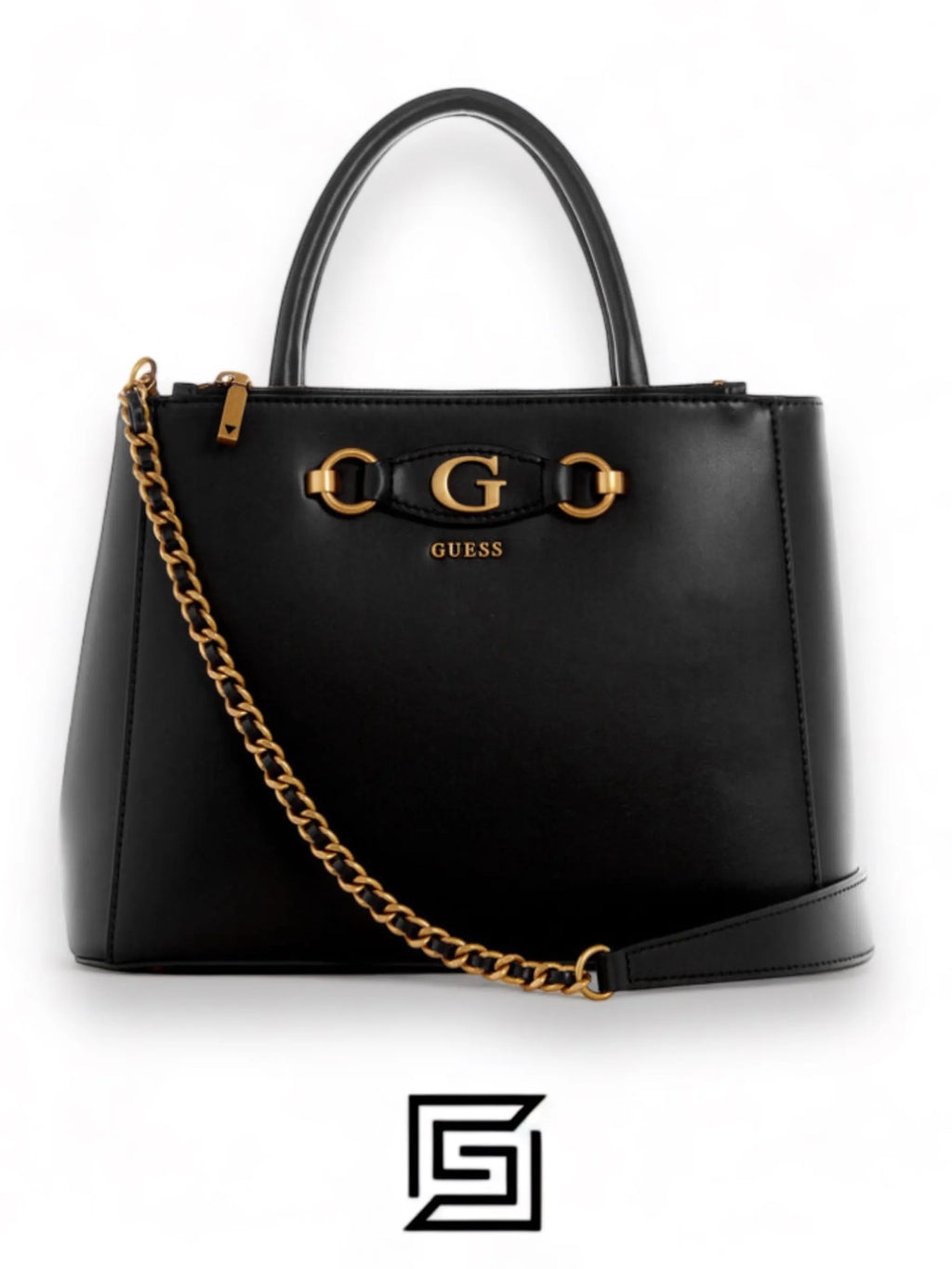 leather Guess Izzy Wide Tote SB865406 BLACK