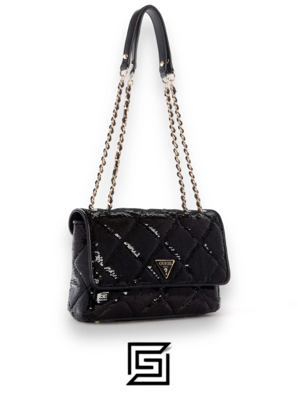 leather GUESS Solapa cruzada convertible Cessily IG767921 Black