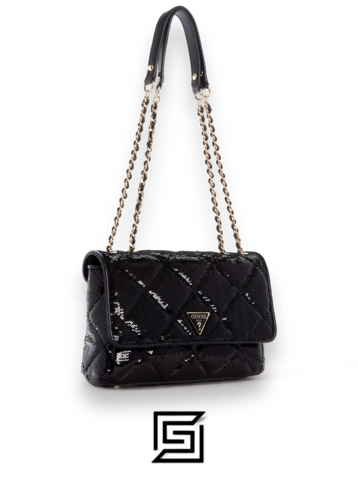 leather GUESS Solapa cruzada convertible Cessily IG767921 Black