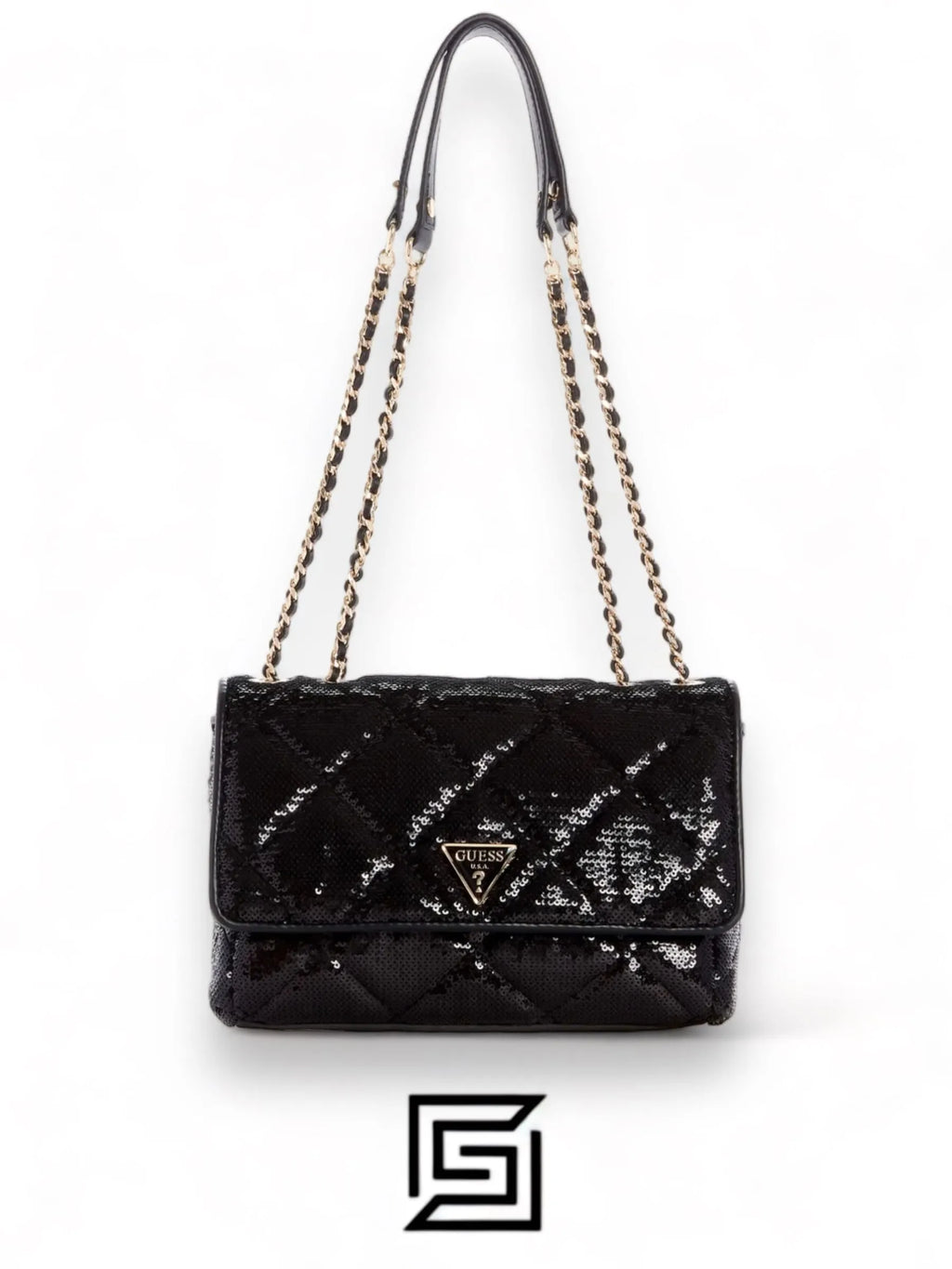 leather GUESS Solapa cruzada convertible Cessily IG767921 Black