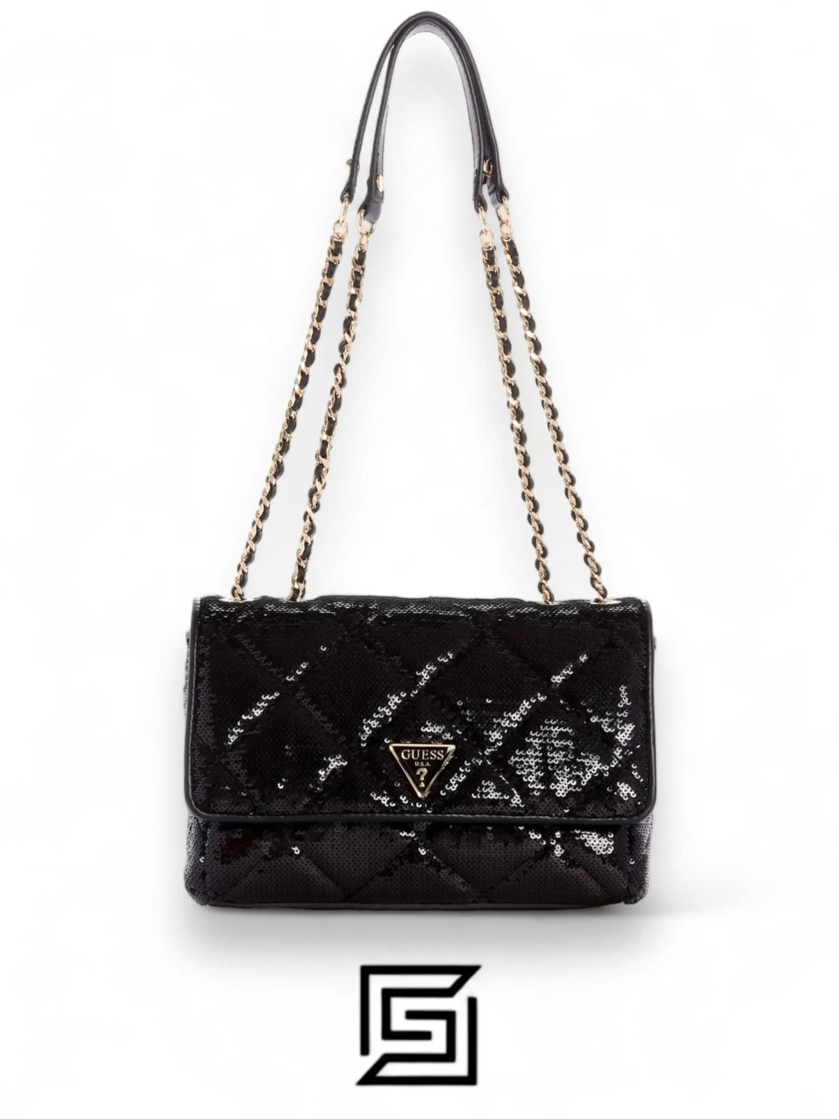 leather GUESS Solapa cruzada convertible Cessily IG767921 Black