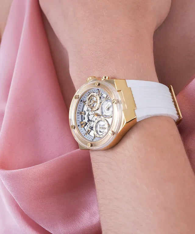 Guess original-watches ECO-FRIENDLY WHITE AND GOLD BIO-BASED WATCH GW0409L2