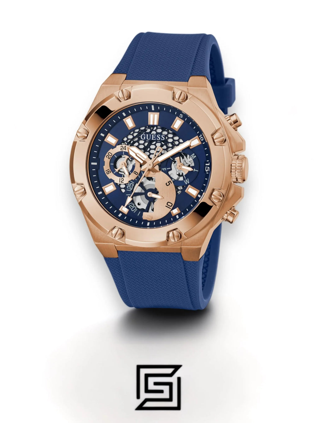 GUESS BLACK SILICONE STRAP MEN WATCHES GW0334G3