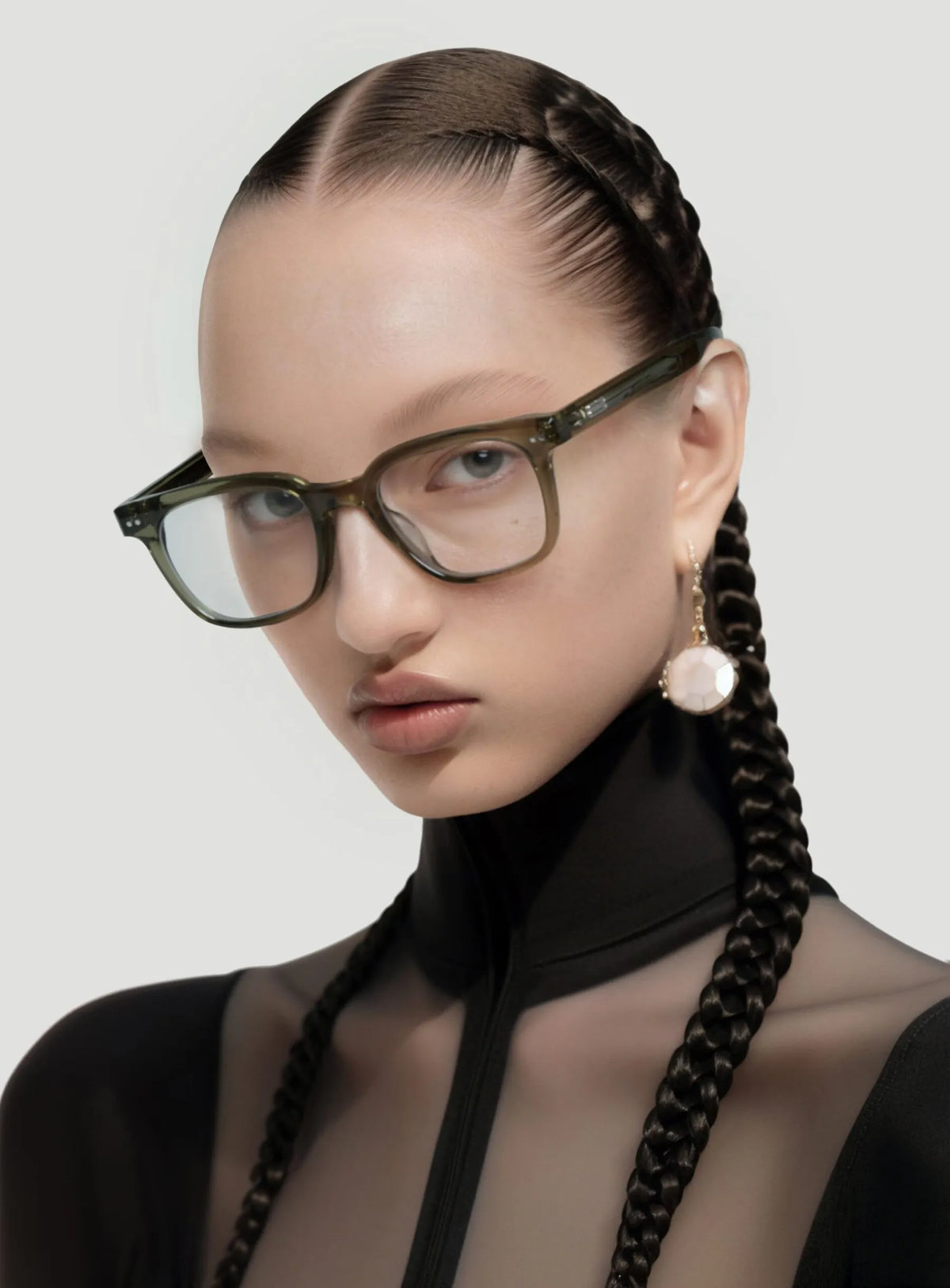 Gentle Monster eyeglasses EVAN COL.KC1- TRANSPARENT OLIVE