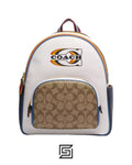 leather Court Backpack With Signature Canvas Detail And Coach Stamp CE596 Z