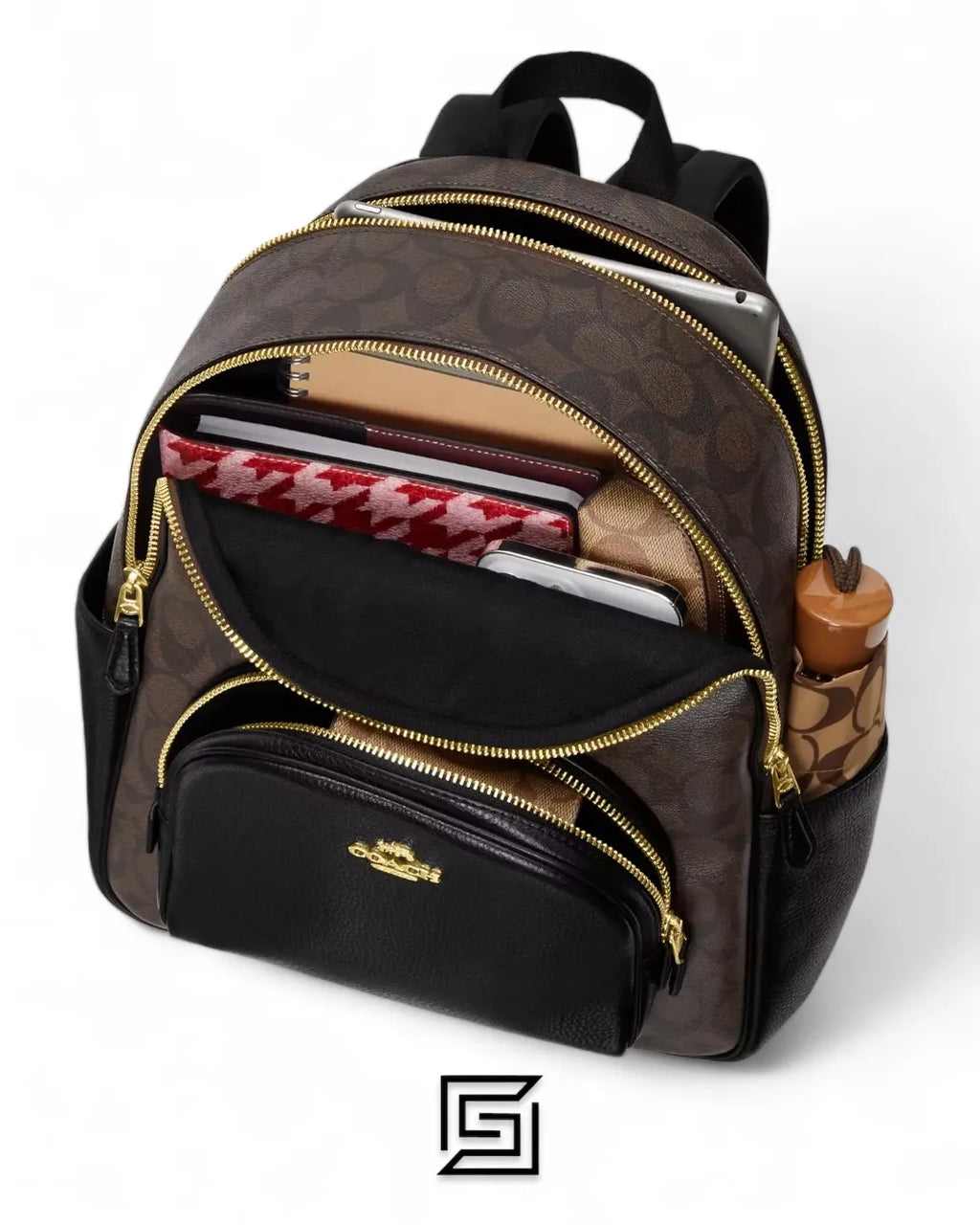 Coach leather Court Backpack In Signature Canvas 5671