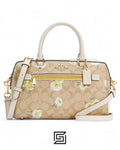 Coach leather Rowan Satchel In Signature Canvas With Daisy Print Style No. C2849